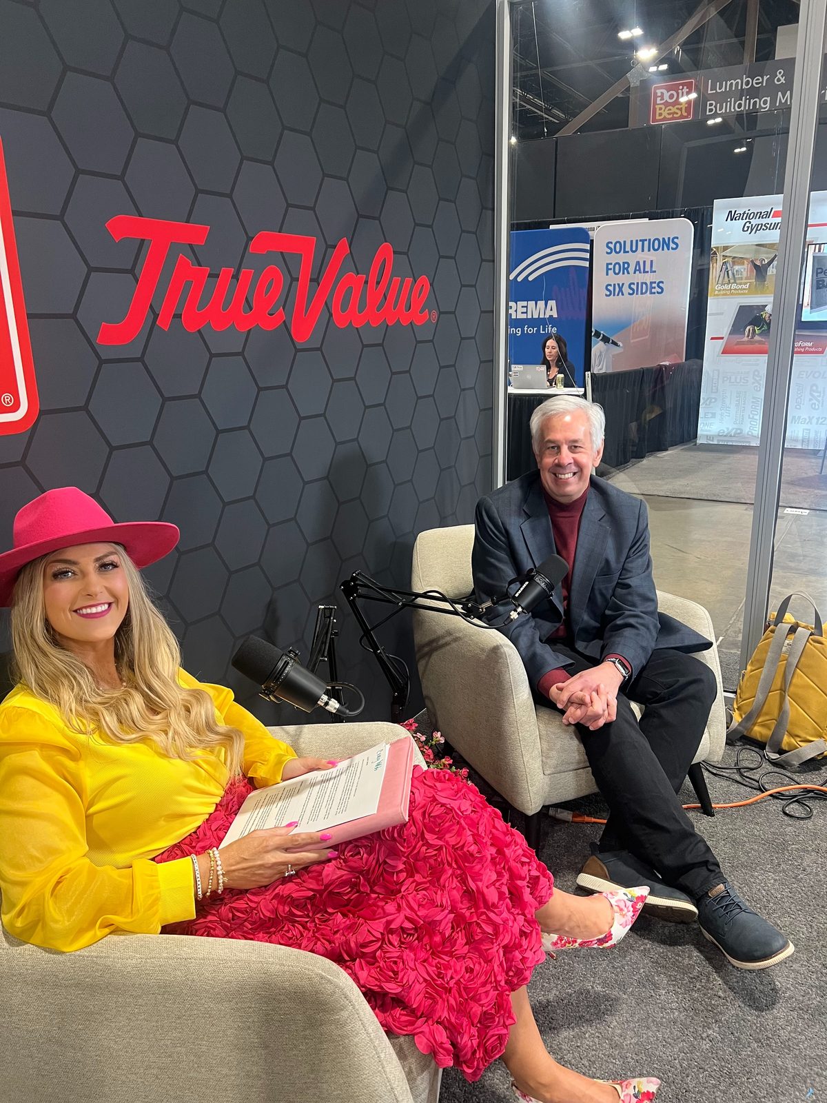 Stefanie Couch recording the podcast at the Do it Best and True Value market