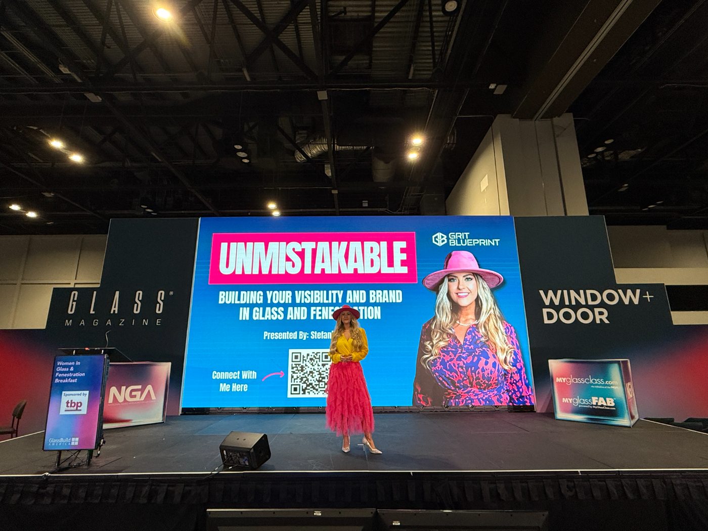 Stefanie Couch keynoting Unmistakable at GlassBuild America