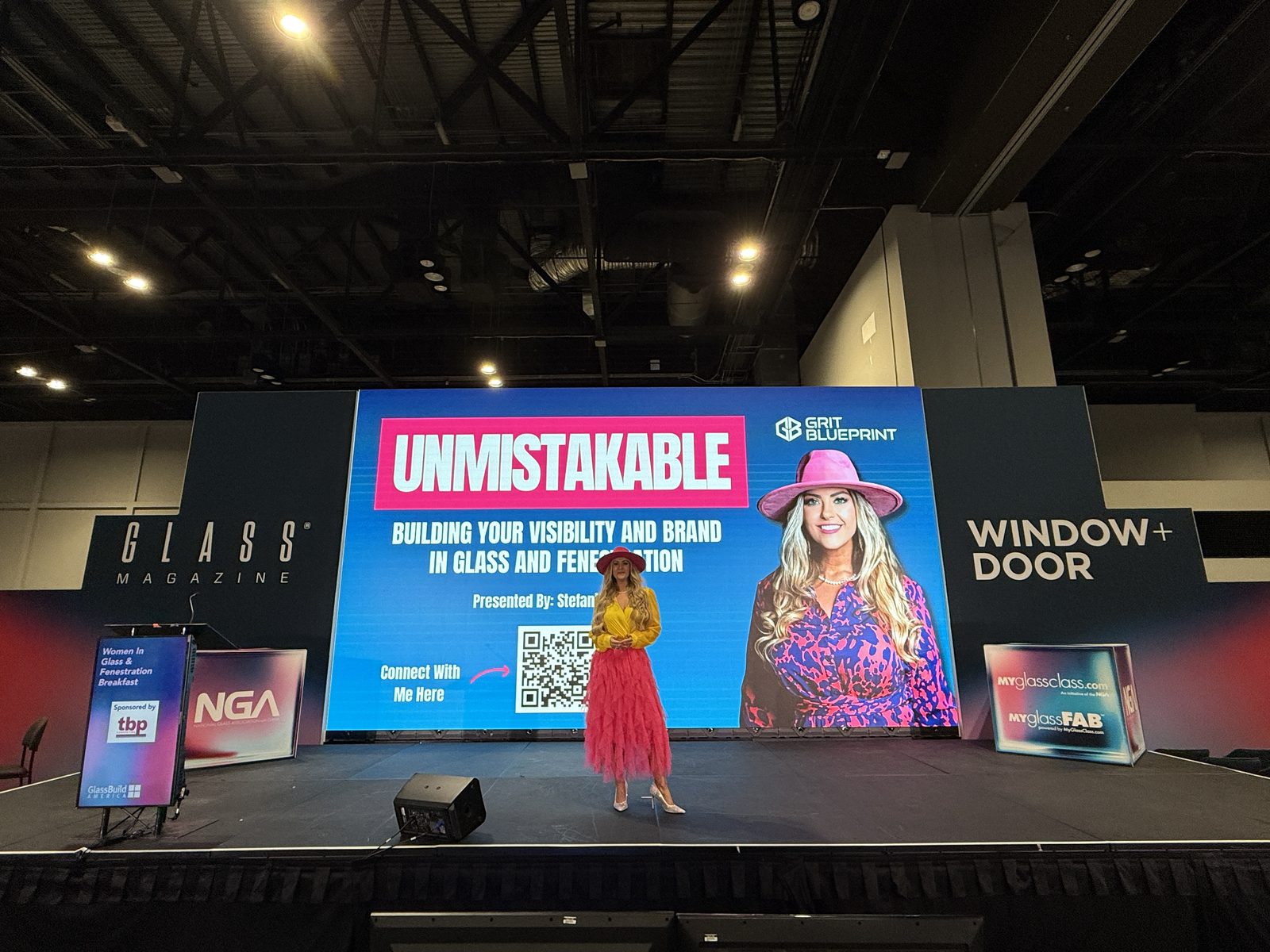 Stefanie Couch keynoting Unmistakable at GlassBuild America
