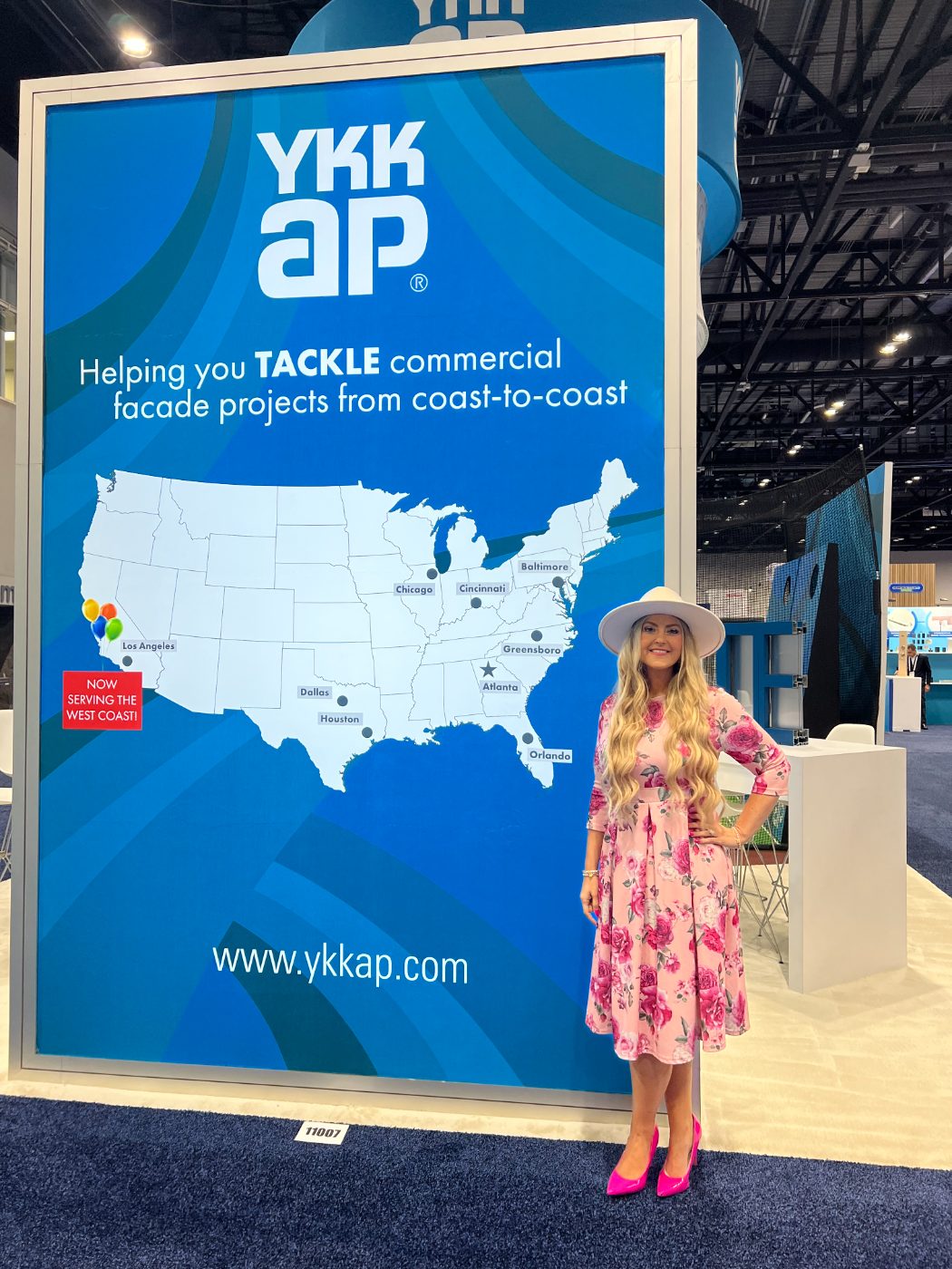 Stefanie Couch at the YKK AP booth at GlassBuild