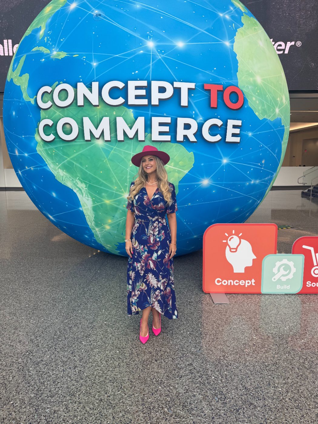 Stefanie Couch at the NHS Concept to Commerce globe