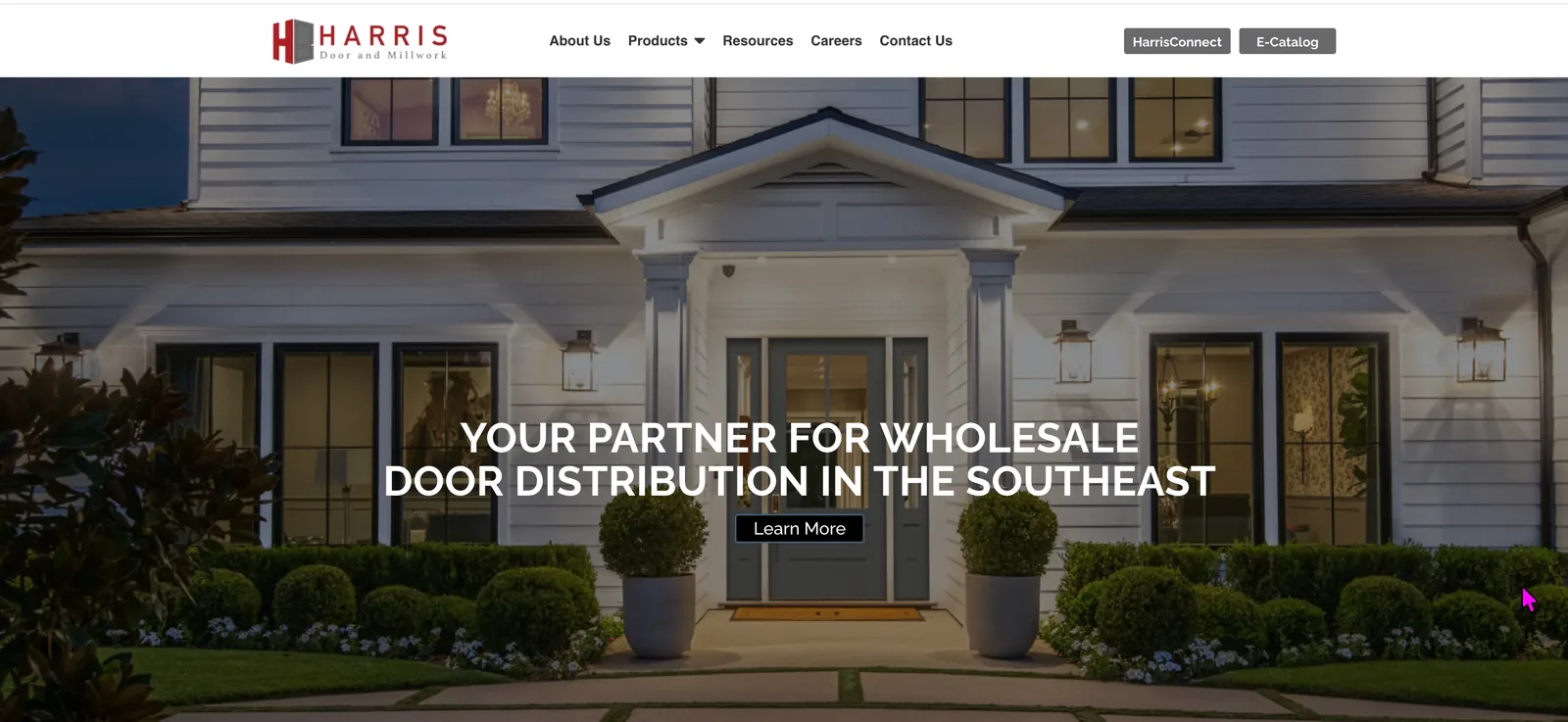Harris Door and Millwork website homepage designed by Grit Blueprint