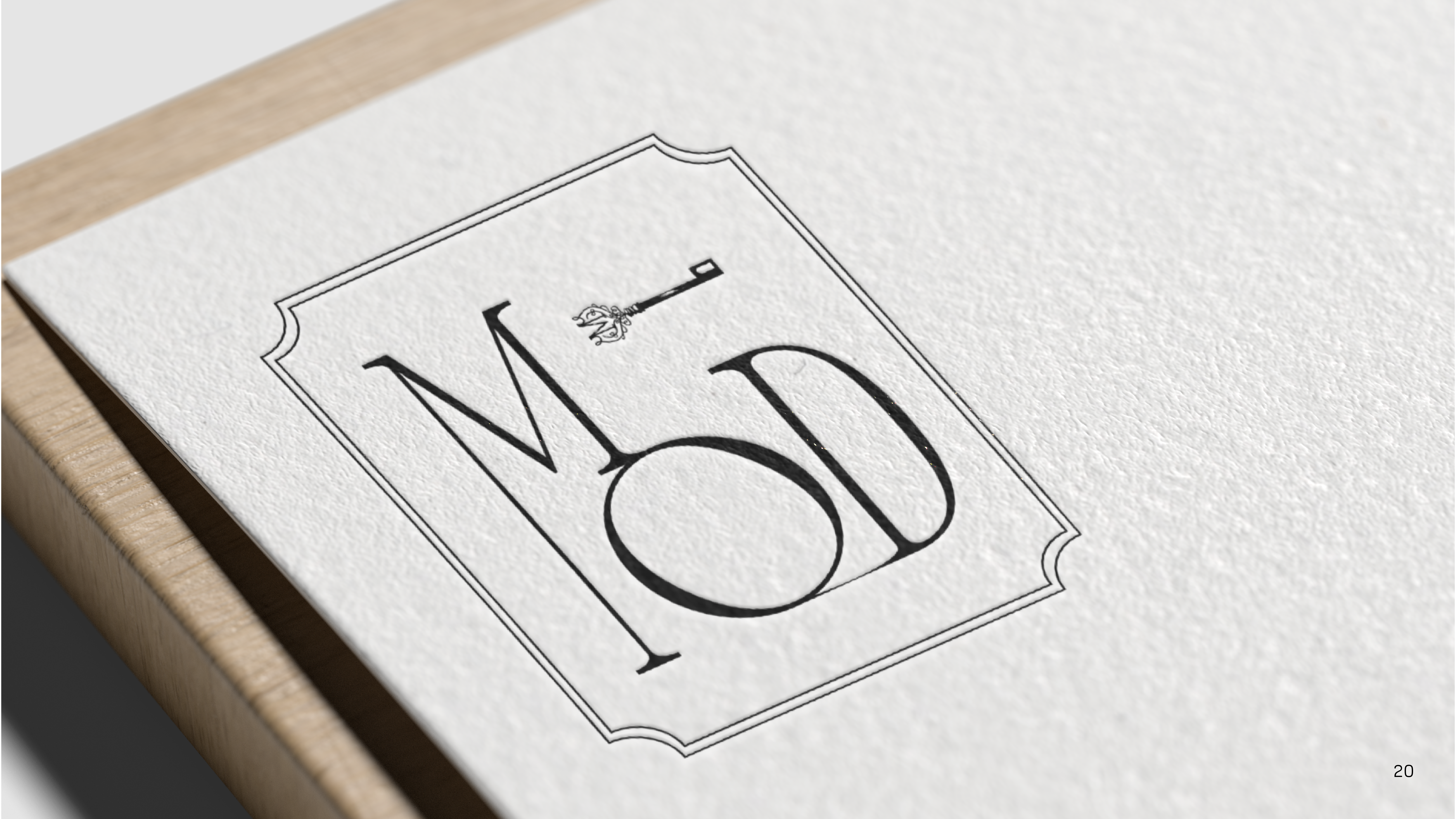 The MOD monogram letterpressed on packaging