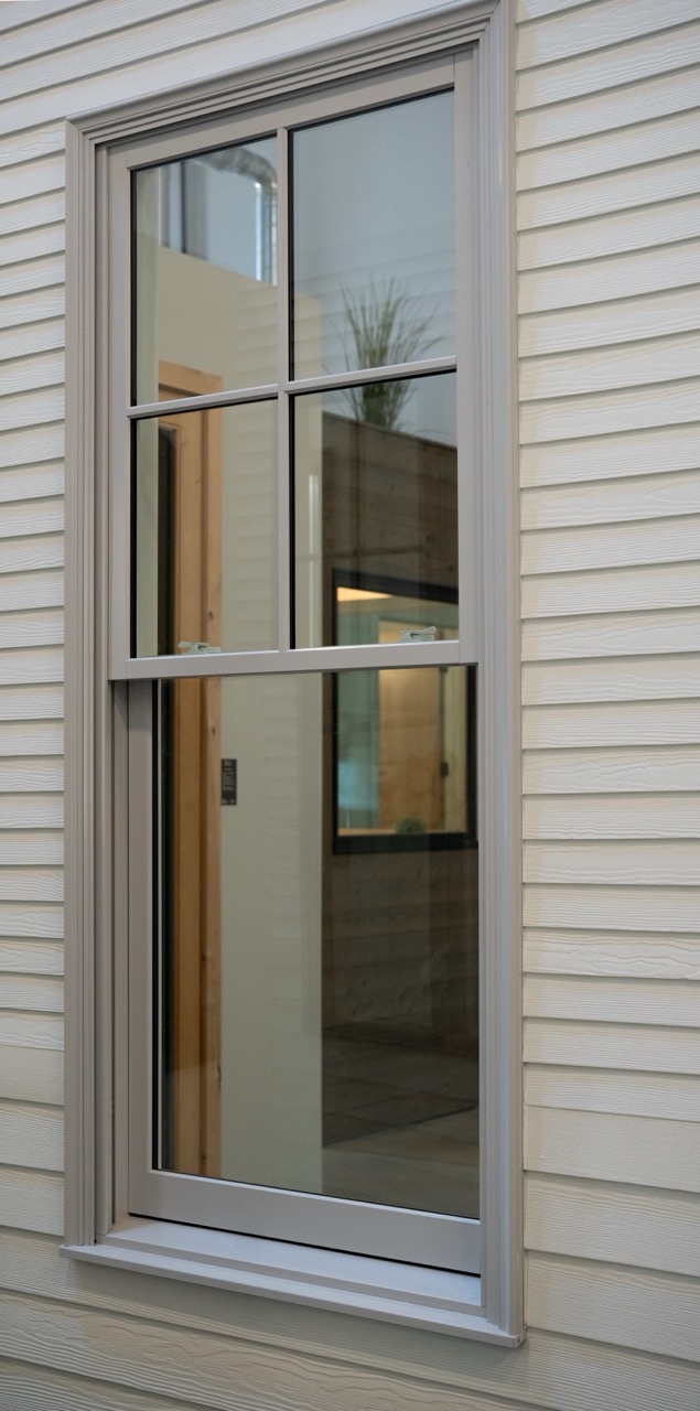 Sierra Pacific Windows hardware and finish detail in the showroom, photographed by Grit Blueprint
