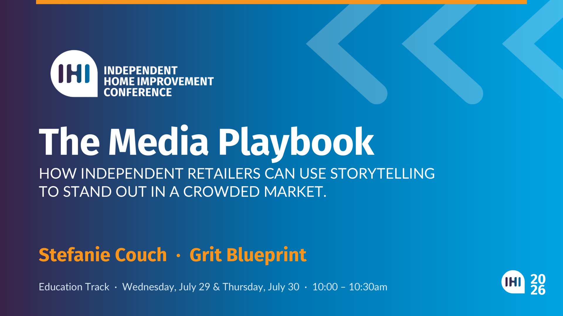 Cover of The Media Playbook presentation, IHI 2026